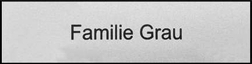 Briefkastenschild PVC GRAUER TEXT SCHWARZ