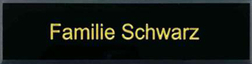 Briefkastenschild Plexiglas SCHWARZER GOLDENER TEXT