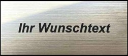 mageschneidertes-schild PVC GLÄNZENDER GRAUER TEXT SCHWARZ