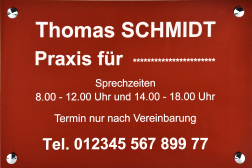 Praxisschilder Rotes Aluminium