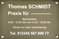 Praxisschilder Taupe Aluminium