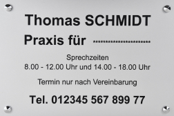 Praxisschilder PVC GRAUER TEXT SCHWARZ