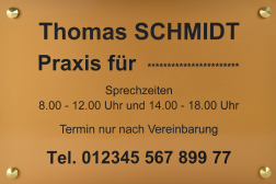 Praxisschilder PVC GOLDENER TEXT SCHWARZ