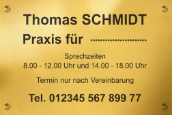 Praxisschilder messing
